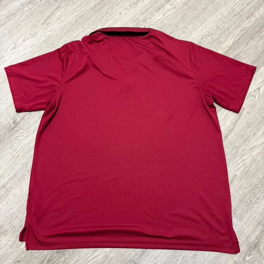 Adidas Mens Primegreen Polo Shirt 2XLT Burgundy Red‎ Short Sleeve Performance